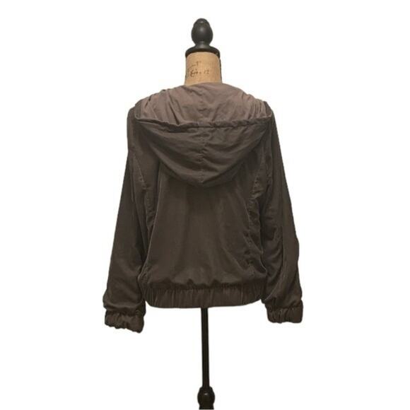 Saks Fifth Ave Full Zip Hooded Sweatshirt Velour Hoodie Gray Size Large - Picture 2 of 7